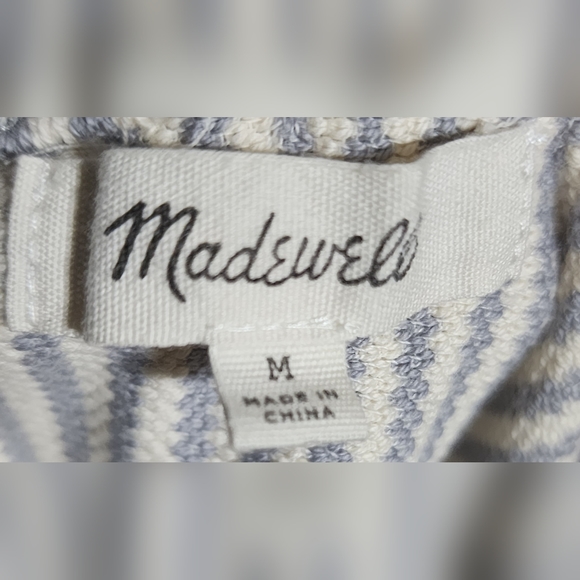 Madewell tie shoulder halter tank top striped size Medium stripes summer casual - Picture 3 of 10